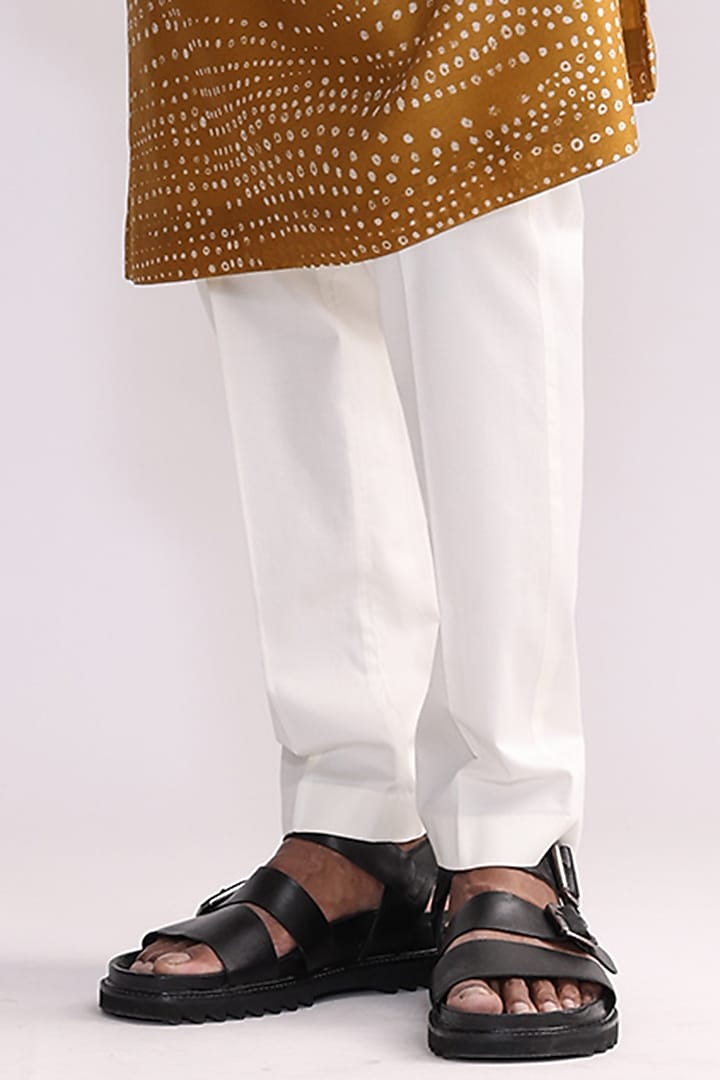Mustard Chanderi Aboriginal Printed Kurta by Countrymade at Pernia's Pop Up Shop