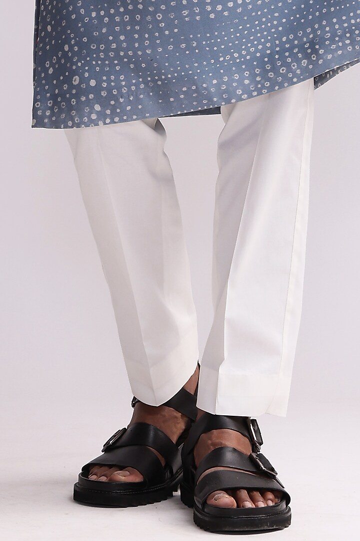 Light Blue Chanderi Aboriginal Printed Kurta by Countrymade at Pernia's Pop Up Shop