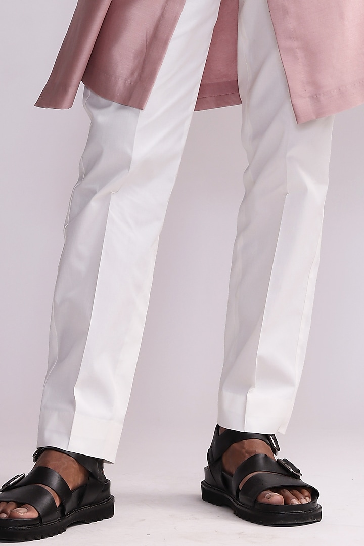 Old Rose Pink Chanderi Embroidered Kurta Set by Countrymade at Pernia's Pop Up Shop