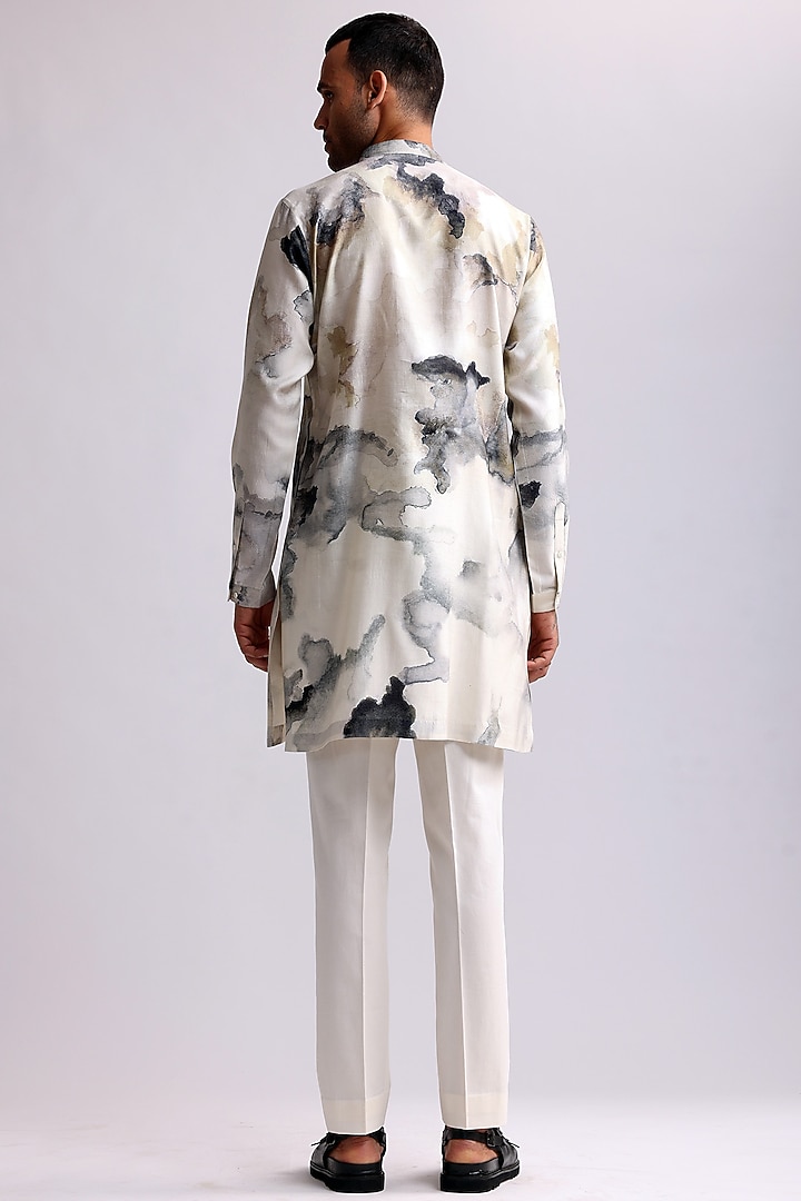 Multi-Colored Silk Chromite Printed Kurta by Countrymade at Pernia's Pop Up Shop