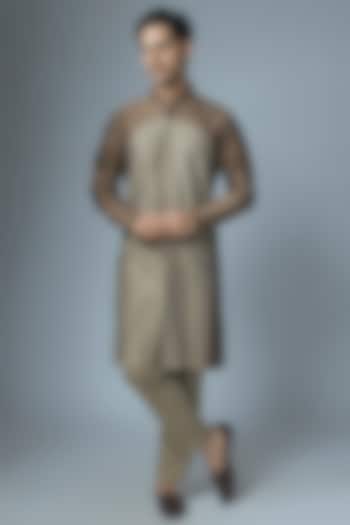 Brown Chanderi Kurta Set by Countrymade at Pernia's Pop Up Shop