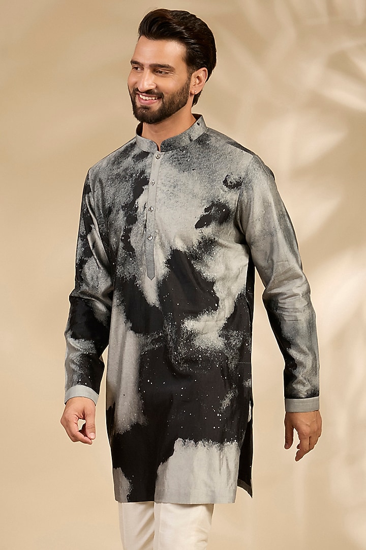 Multi-Colored Silk Printed Kurta by Countrymade at Pernia's Pop Up Shop