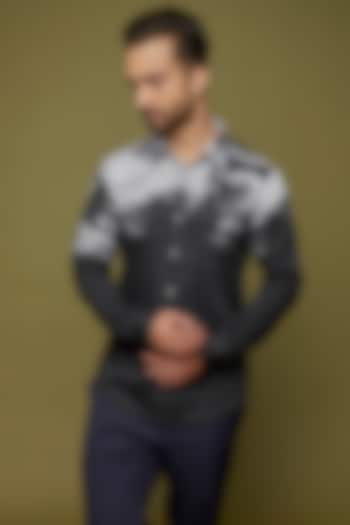 Black Cotton Digital Printed Party Wear Shirt by Countrymade at Pernia's Pop Up Shop