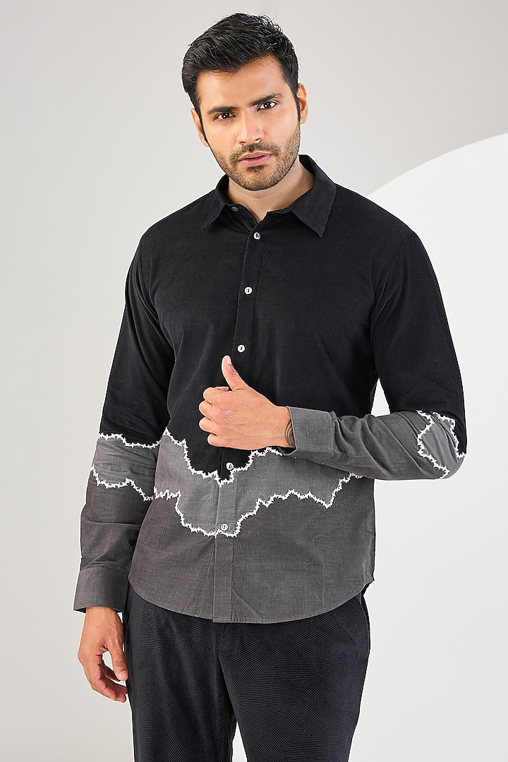 Multi-Colored Corduroy Embroidered Shirt by Countrymade at Pernia's Pop Up Shop