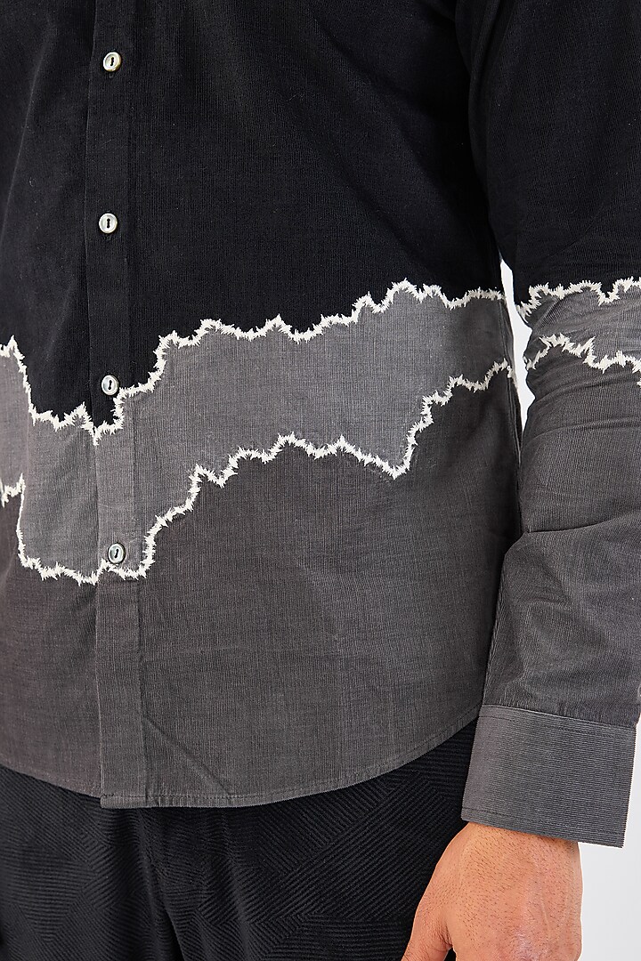 Multi-Colored Corduroy Embroidered Party Wear Shirt by Countrymade at Pernia's Pop Up Shop