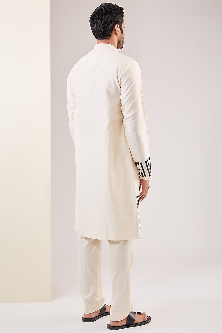 Cream Chanderi Embroidered Kurta Set by Countrymade at Pernia's Pop Up Shop