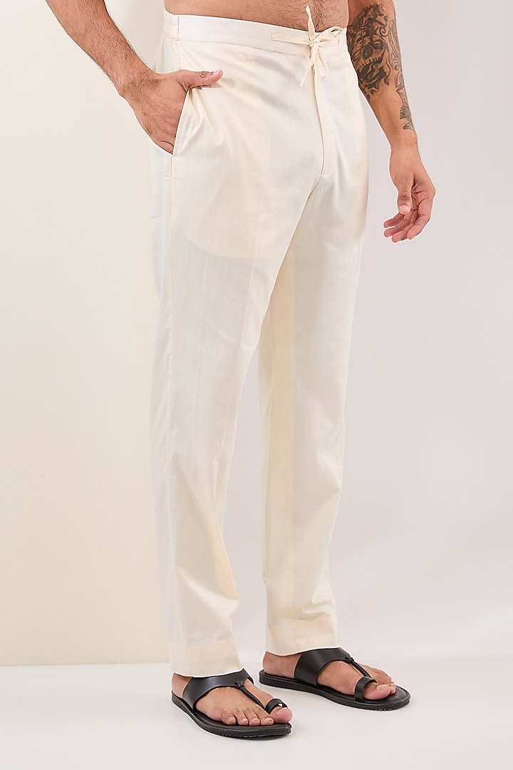 Cream Chanderi Embroidered Kurta Set by Countrymade at Pernia's Pop Up Shop