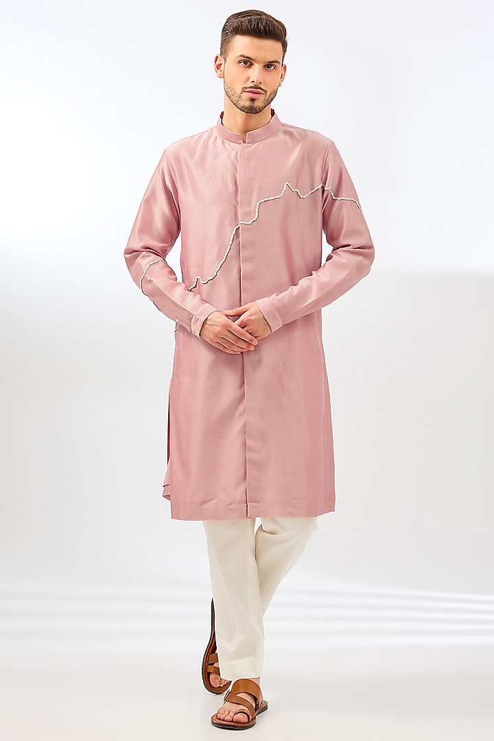 Onion Pink Cotton Printed Kurta Set by Countrymade at Pernia's Pop Up Shop