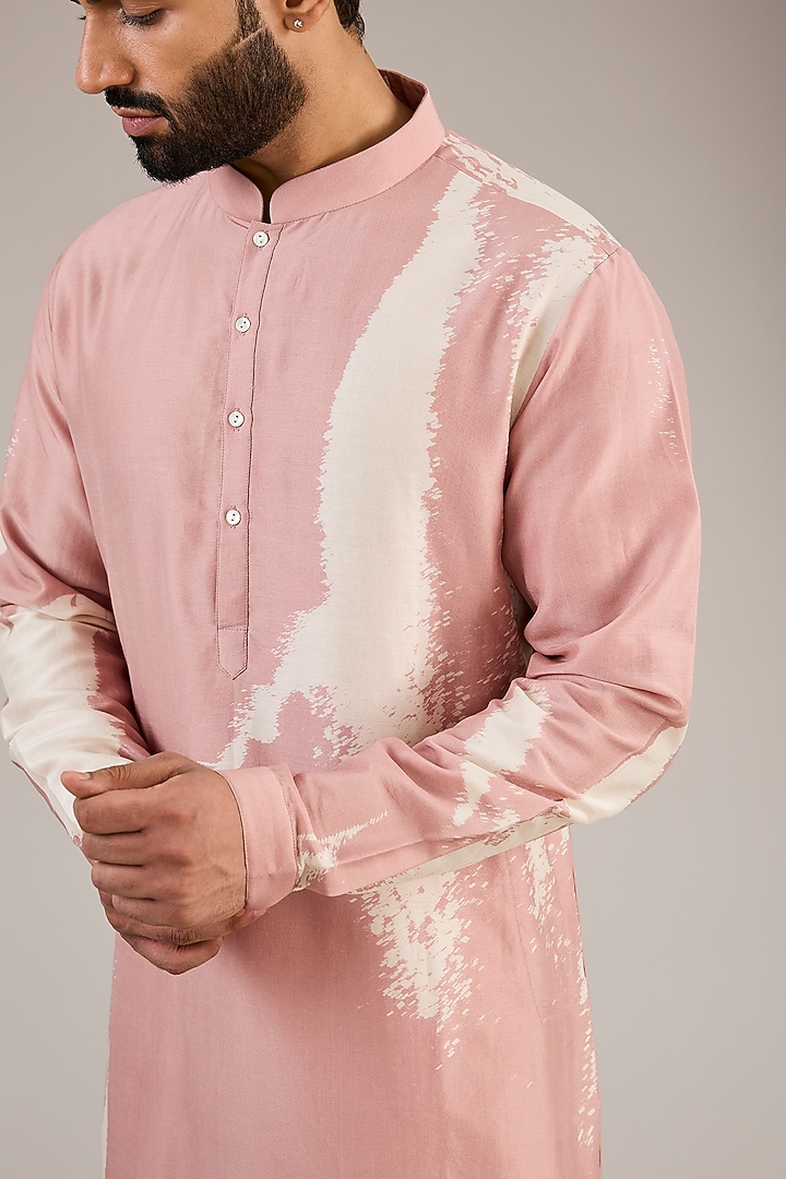 Pink & White Cotton Printed Kurta Set by Countrymade at Pernia's Pop Up Shop