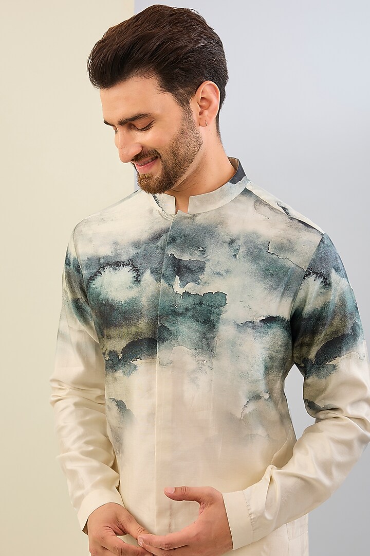 Multi-Colored Cotton Silk Printed Kurta Set by Countrymade at Pernia's Pop Up Shop