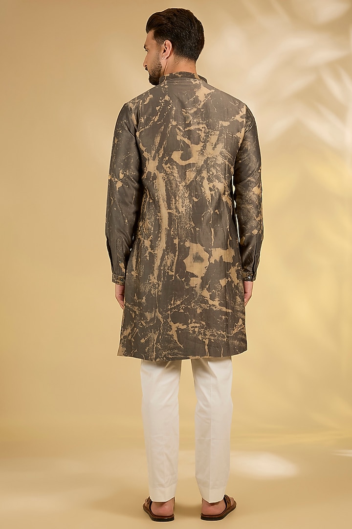 Olive & Brown Chanderi Kurta by Countrymade at Pernia's Pop Up Shop