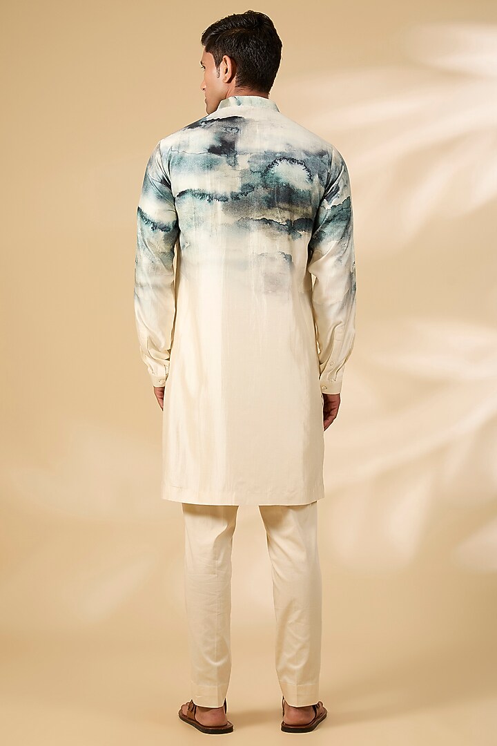 Ivory Chanderi Kurta by Countrymade at Pernia's Pop Up Shop