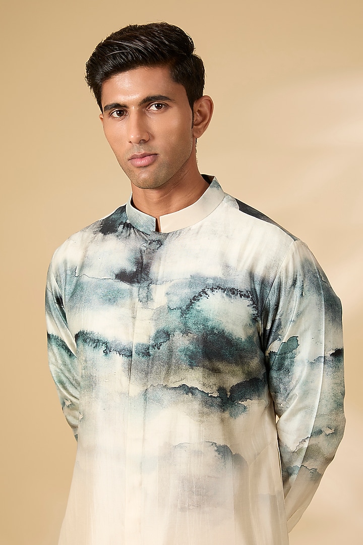 Ivory Chanderi Kurta by Countrymade at Pernia's Pop Up Shop