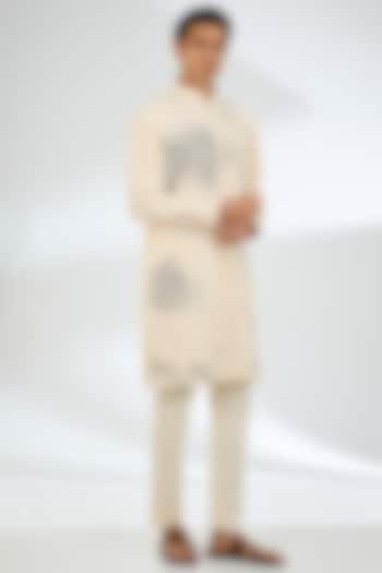 Ivory Chanderi Kurta Set by Countrymade