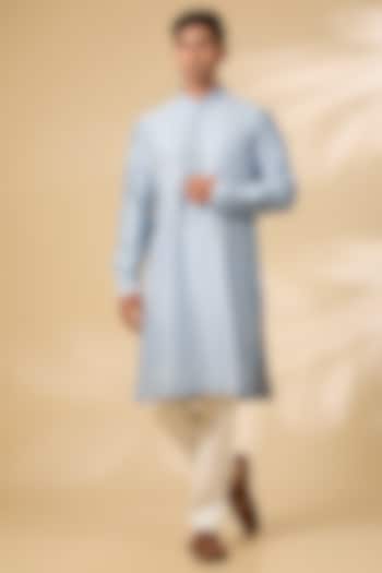 Light Blue Chanderi Kurta Set by Countrymade