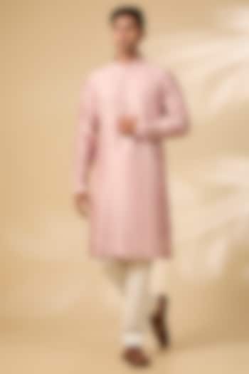 Old Rose Chanderi Kurta Set by Countrymade