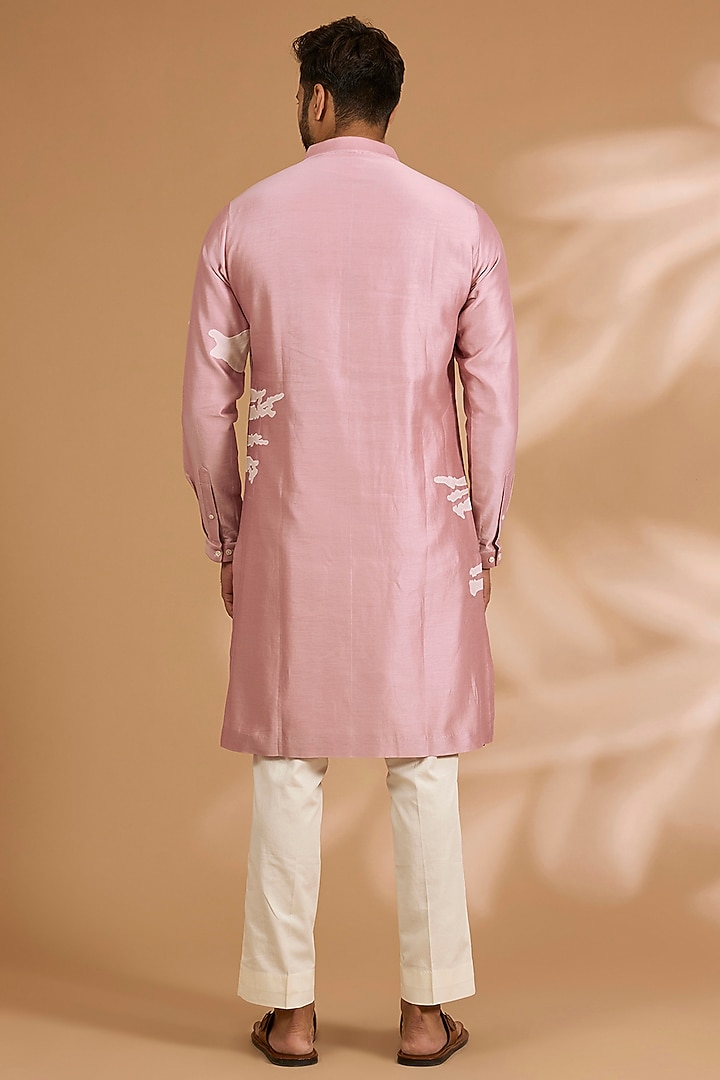 Old Rose Chanderi Kurta Set by Countrymade at Pernia's Pop Up Shop