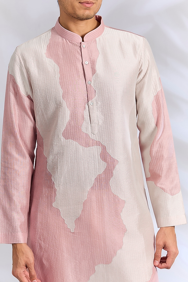 Old Rose Chanderi Kurta Set by Countrymade at Pernia's Pop Up Shop