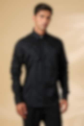 Black Cotton Shirt by Countrymade