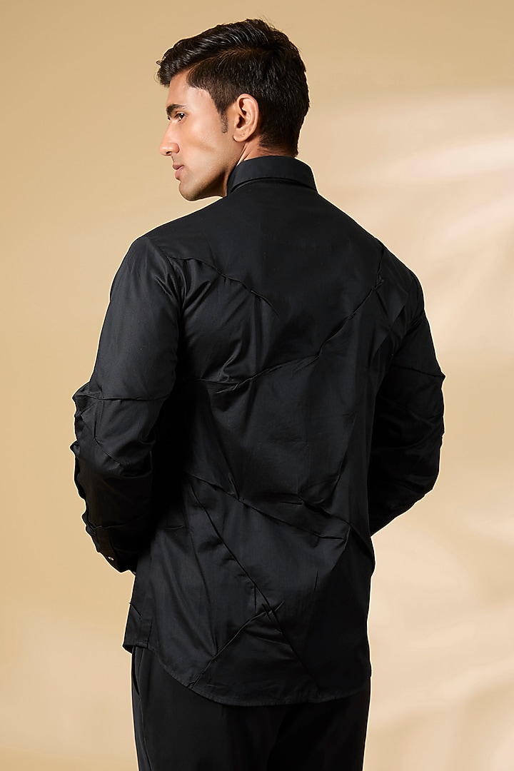 Black Cotton Party Wear Shirt by Countrymade at Pernia's Pop Up Shop