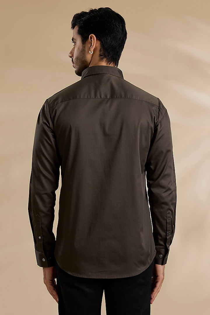 Brown Cotton Shirt by Countrymade at Pernia's Pop Up Shop
