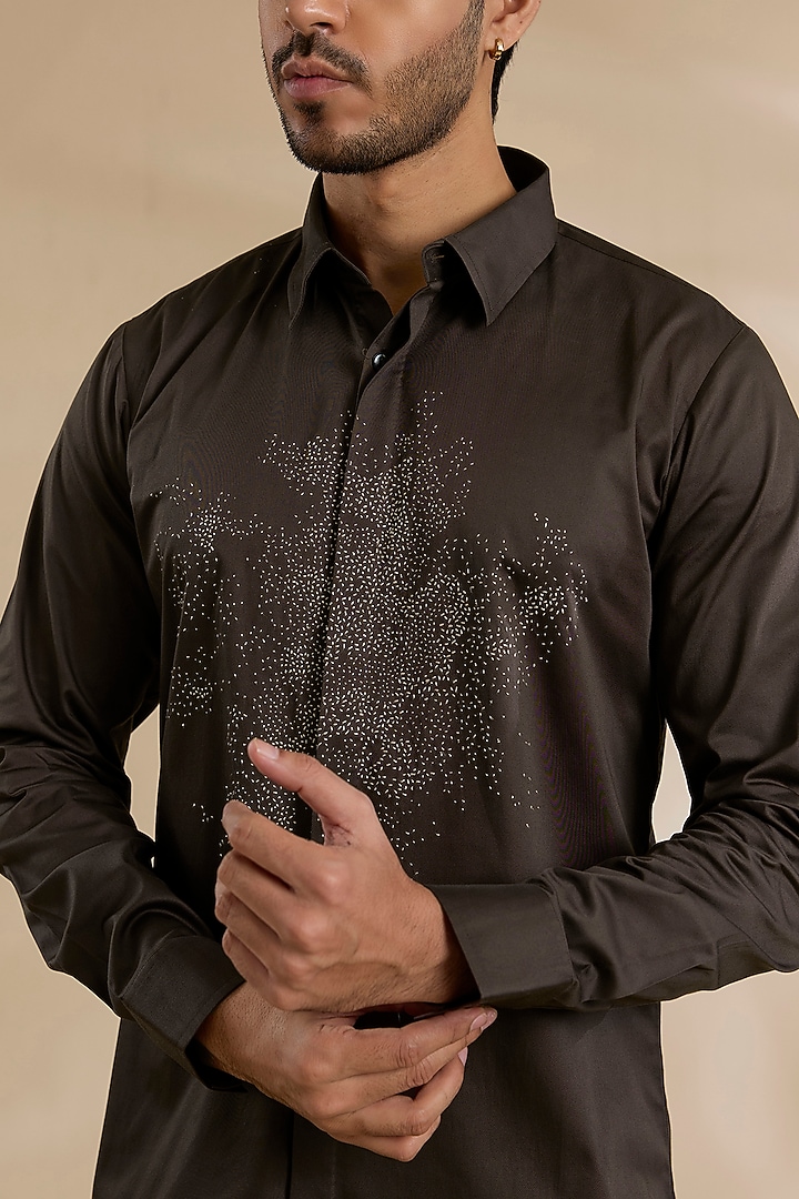 Brown Cotton Shirt by Countrymade at Pernia's Pop Up Shop