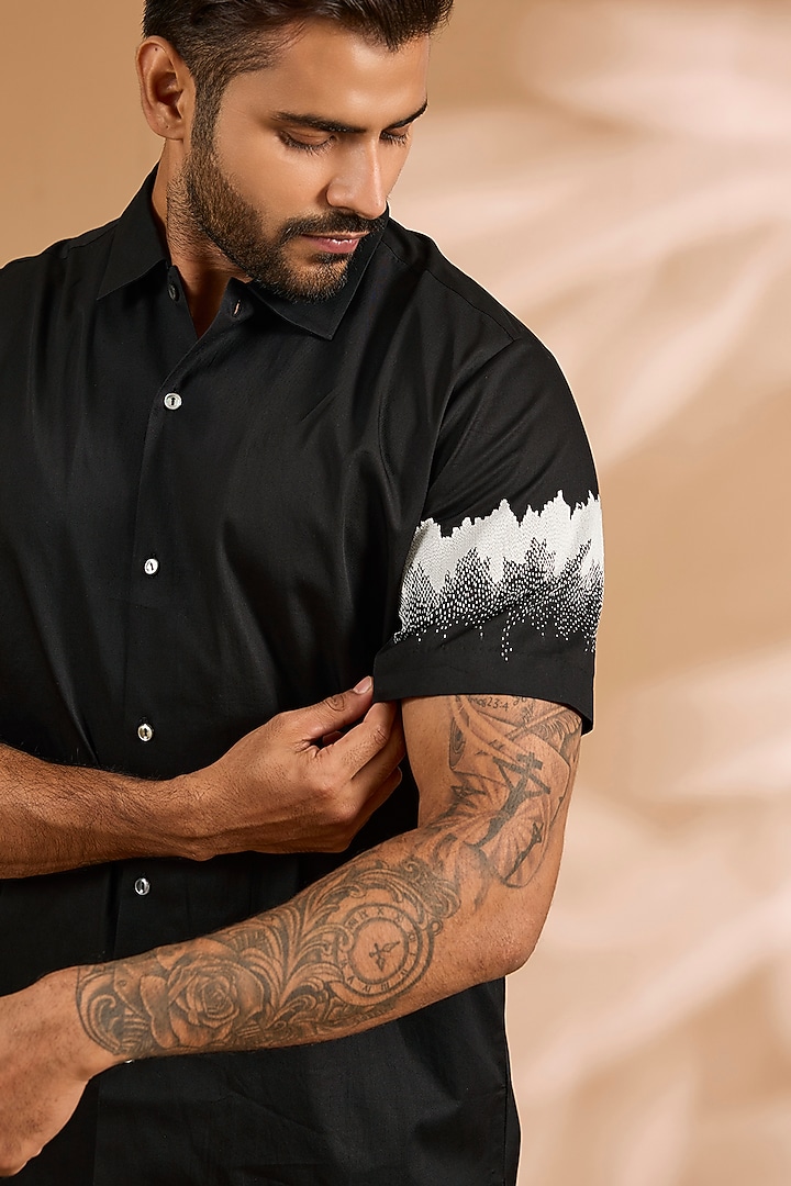 Black Cotton Wedding Shirt by Countrymade at Pernia's Pop Up Shop