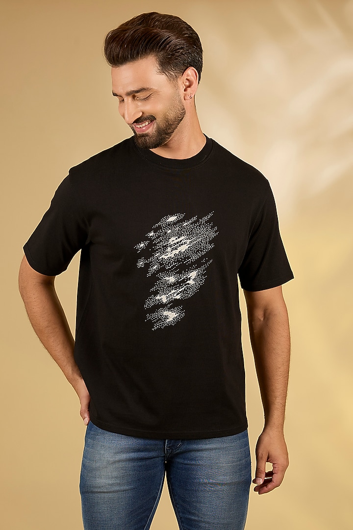 Black Knit T-Shirt by Countrymade at Pernia's Pop Up Shop