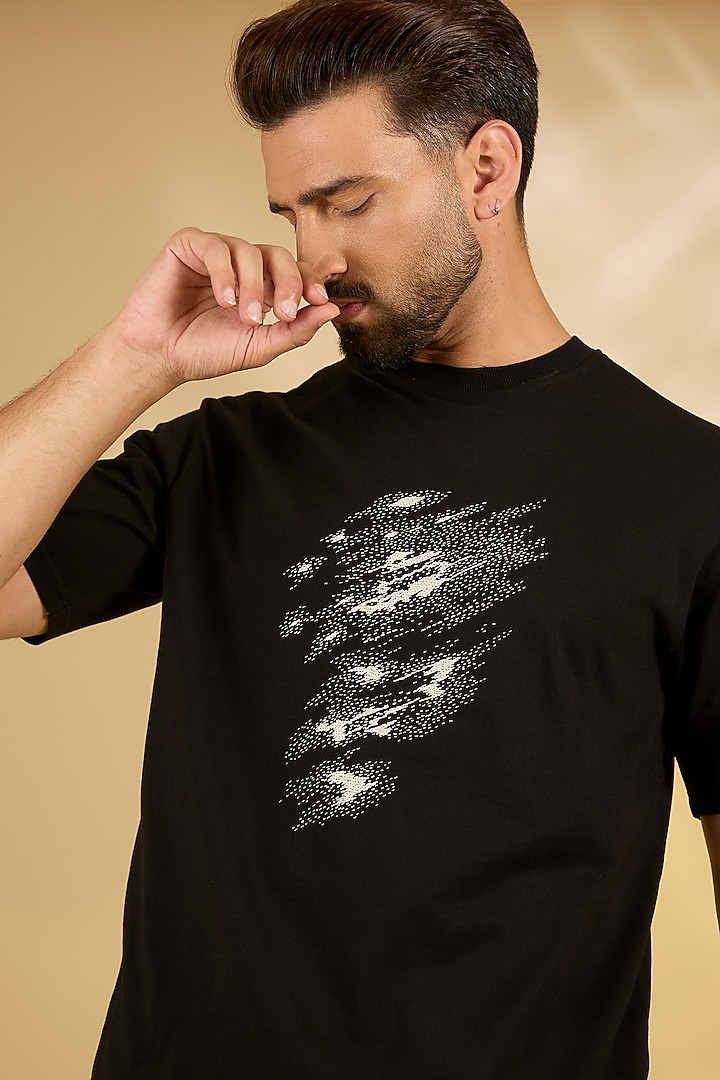 Black Knit T-Shirt by Countrymade at Pernia's Pop Up Shop