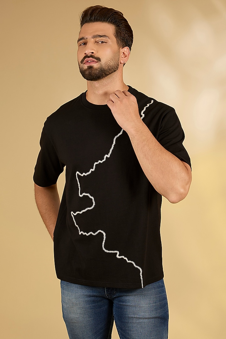 Black Knit T-Shirt by Countrymade at Pernia's Pop Up Shop