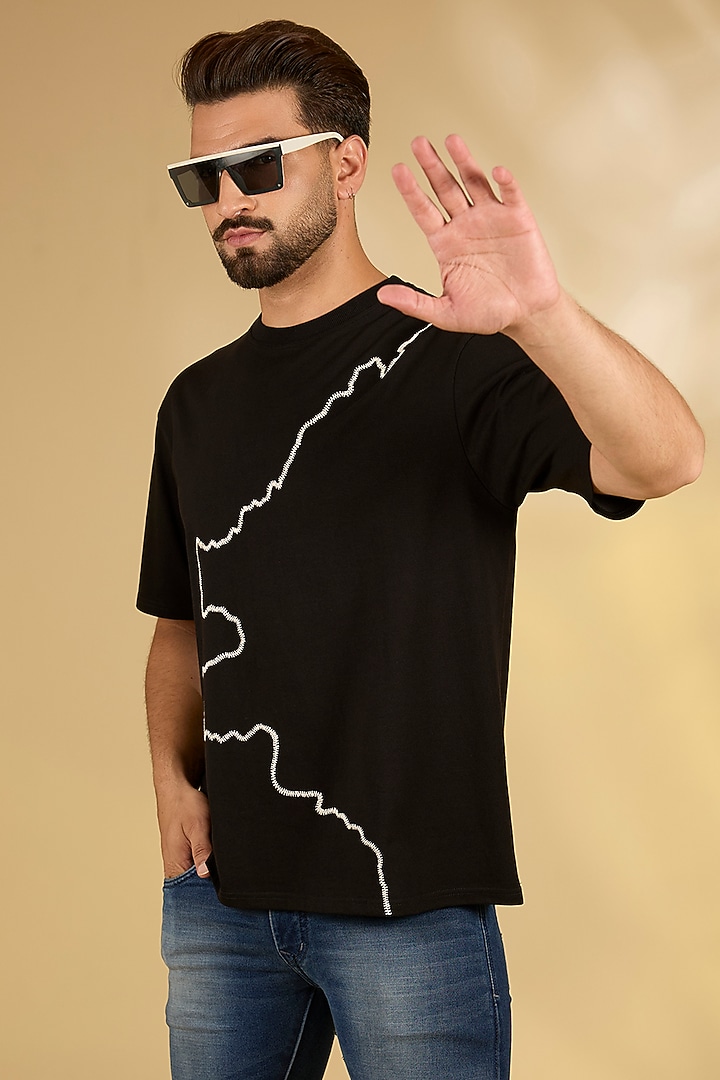 Black Knit T-Shirt by Countrymade at Pernia's Pop Up Shop