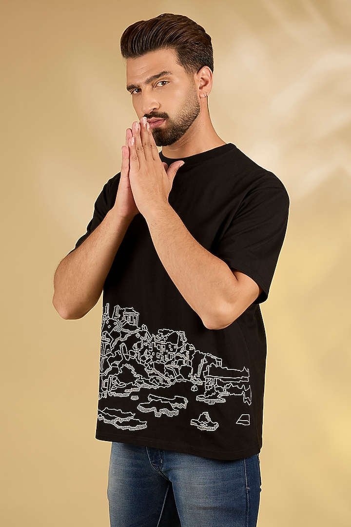 Black Knit T-Shirt by Countrymade at Pernia's Pop Up Shop