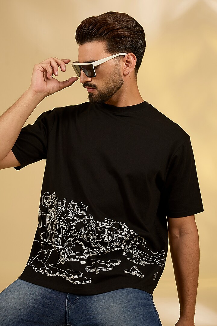 Black Knit T-Shirt by Countrymade at Pernia's Pop Up Shop