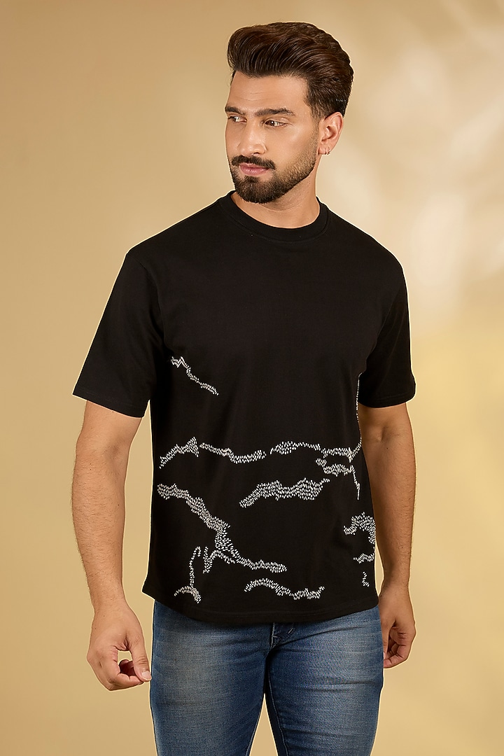 Black Knit T-Shirt by Countrymade at Pernia's Pop Up Shop