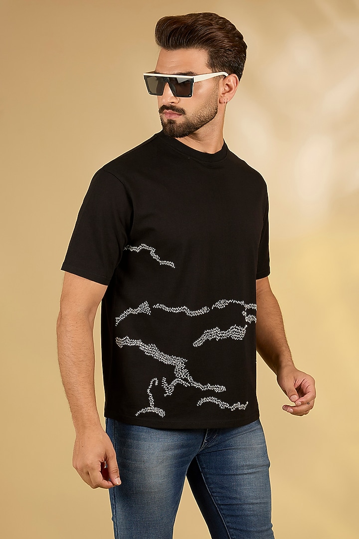 Black Knit T-Shirt by Countrymade at Pernia's Pop Up Shop