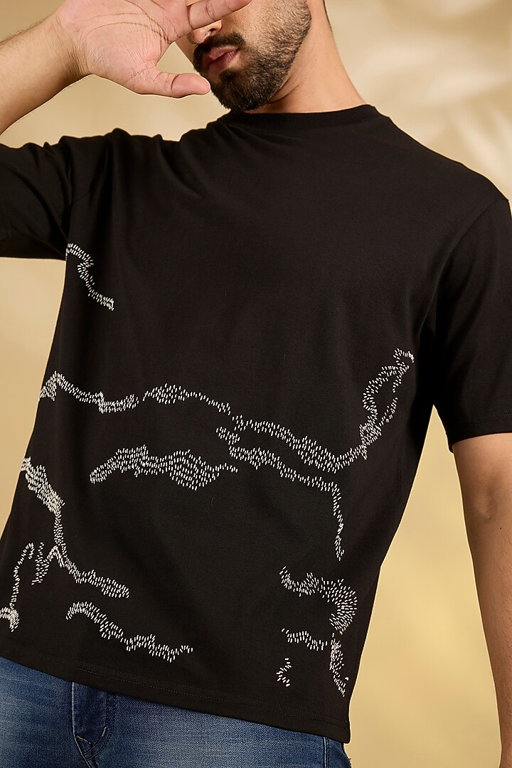 Black Knit T-Shirt by Countrymade at Pernia's Pop Up Shop