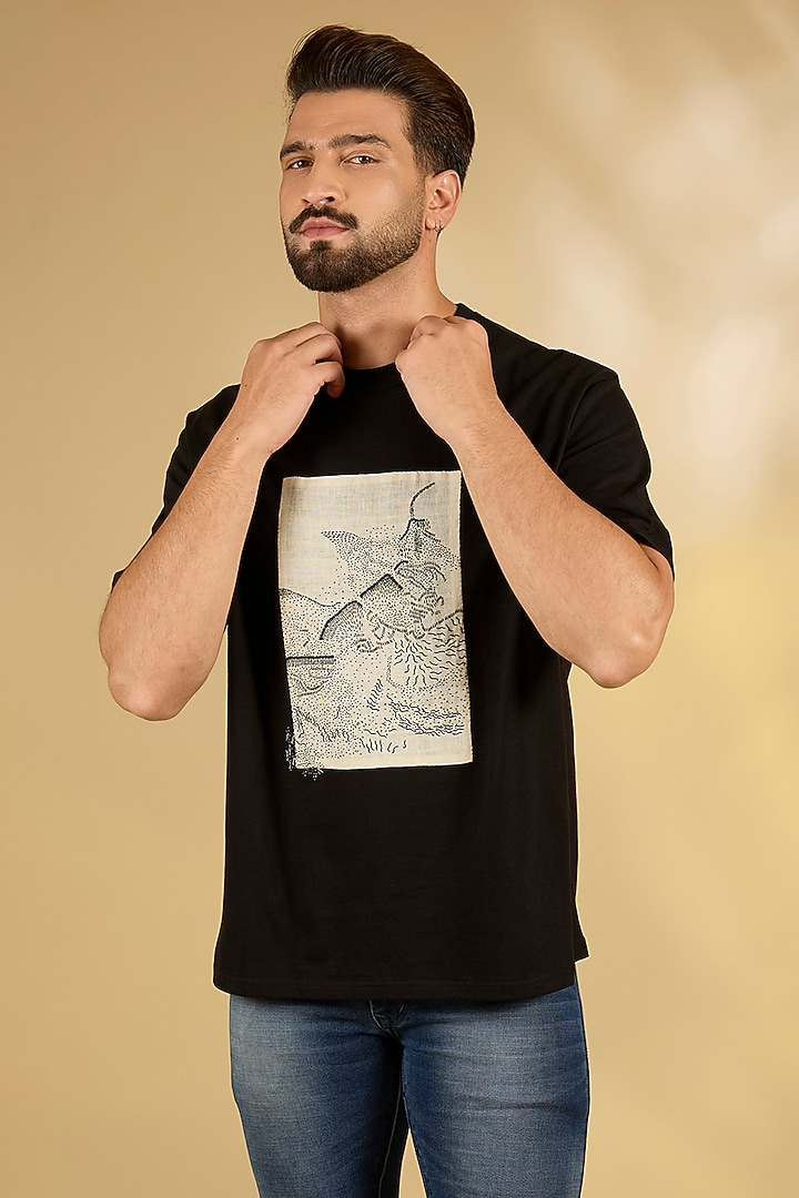 Black Knit T-Shirt by Countrymade at Pernia's Pop Up Shop