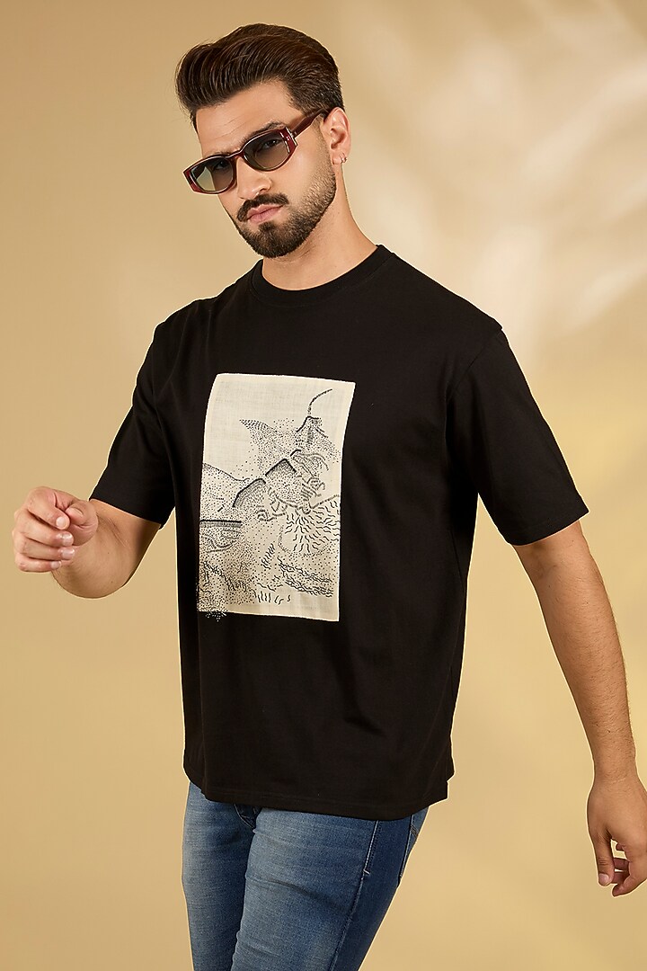 Black Knit T-Shirt by Countrymade at Pernia's Pop Up Shop