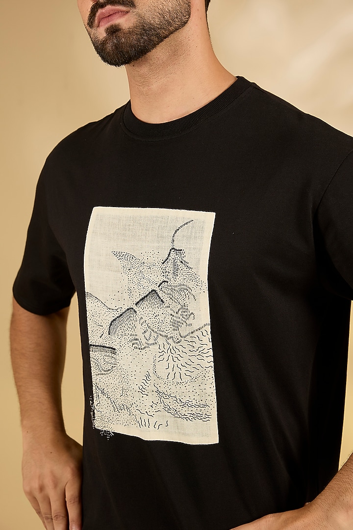 Black Knit T-Shirt by Countrymade at Pernia's Pop Up Shop
