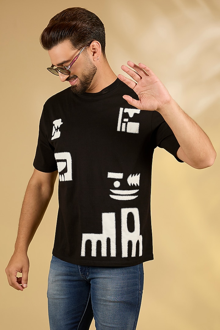 Black Knit T-Shirt by Countrymade at Pernia's Pop Up Shop