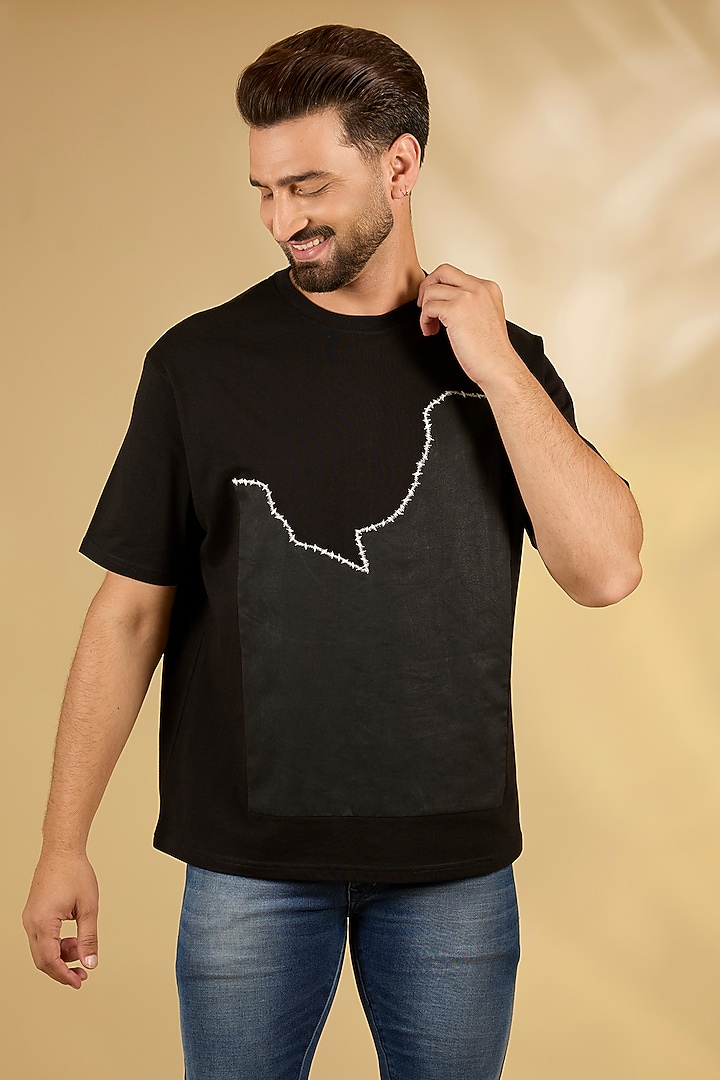 Black Knit T-Shirt by Countrymade at Pernia's Pop Up Shop