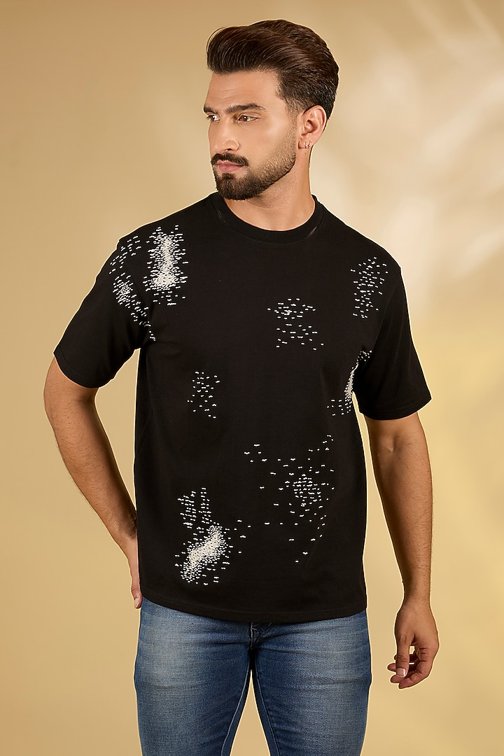 Black Knit T-Shirt by Countrymade at Pernia's Pop Up Shop