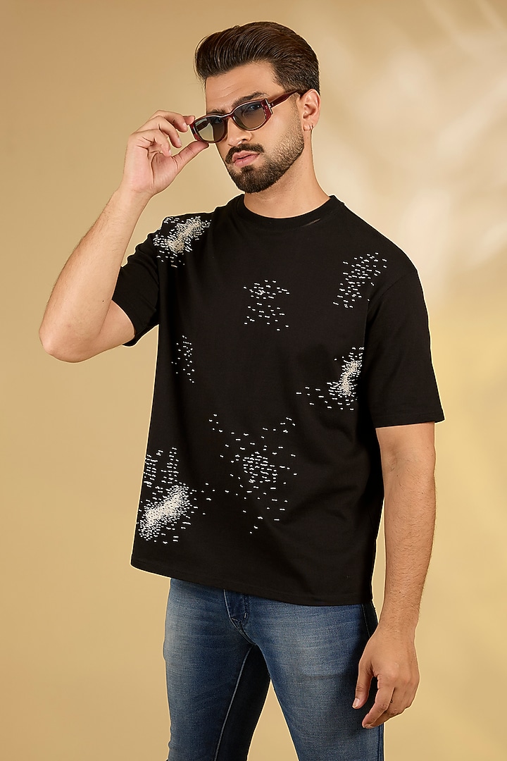 Black Knit T-Shirt by Countrymade at Pernia's Pop Up Shop