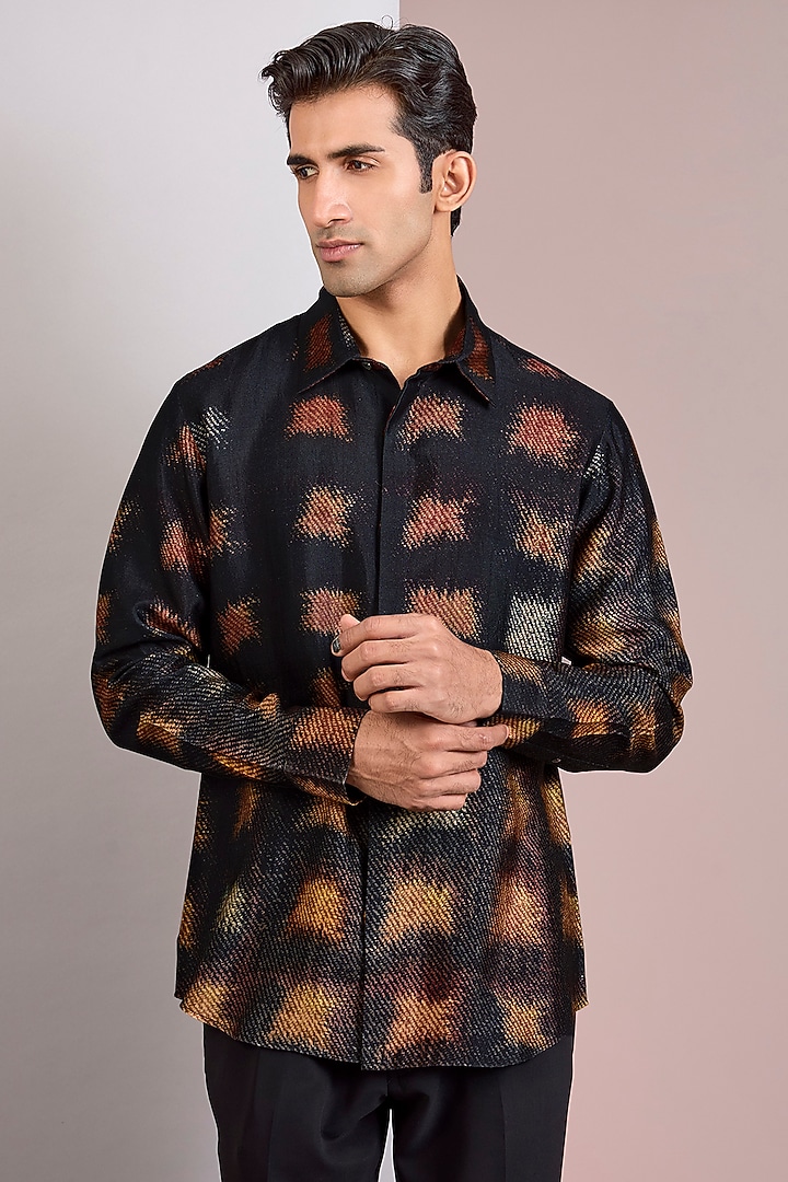 Multi-Colored Cotton Satin Wedding Shirt by Countrymade at Pernia's Pop Up Shop