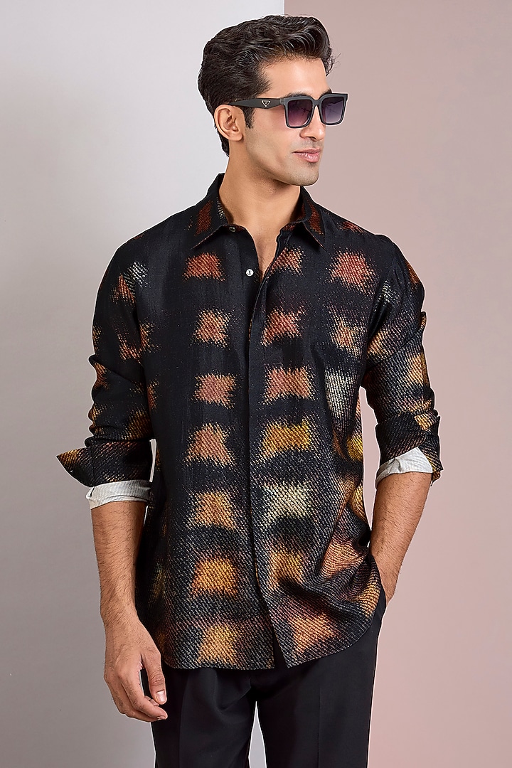 Multi-Colored Cotton Satin Wedding Shirt by Countrymade at Pernia's Pop Up Shop