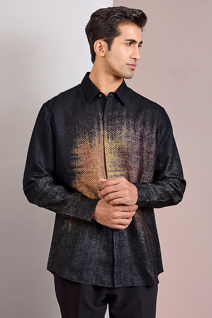 Multi-Colored Cotton Satin Wedding Shirt by Countrymade at Pernia's Pop Up Shop