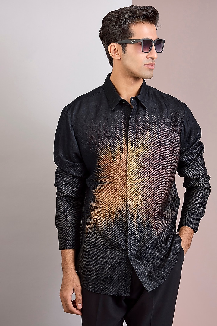 Multi-Colored Cotton Satin Wedding Shirt by Countrymade at Pernia's Pop Up Shop