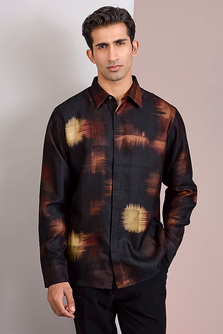 Multi-Colored Cotton Satin Wedding Shirt by Countrymade at Pernia's Pop Up Shop