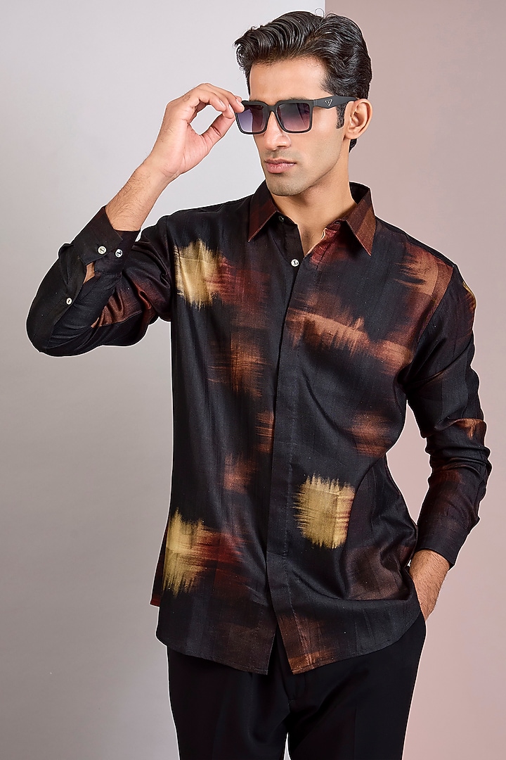 Multi-Colored Cotton Satin Wedding Shirt by Countrymade at Pernia's Pop Up Shop
