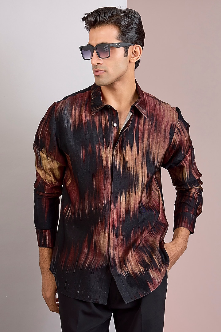 Multi-Colored Cotton Satin Wedding Shirt by Countrymade at Pernia's Pop Up Shop